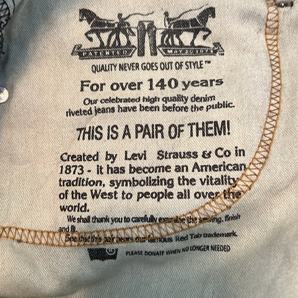 LEVI STRAUSS BLUE JEANS #569 W 34 L 34 100% COTTON MACHINE WASH COLD DRY MEDIUM - Picture 8 of 13